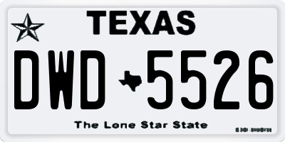 TX license plate DWD5526