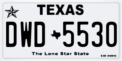 TX license plate DWD5530
