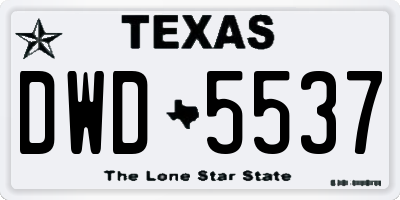 TX license plate DWD5537