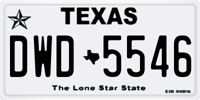 TX license plate DWD5546