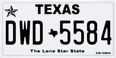 TX license plate DWD5584