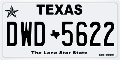 TX license plate DWD5622