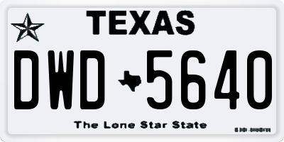 TX license plate DWD5640