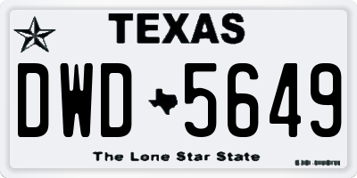 TX license plate DWD5649