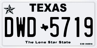 TX license plate DWD5719