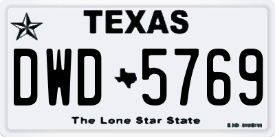 TX license plate DWD5769