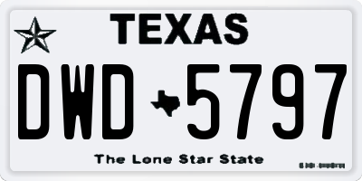 TX license plate DWD5797