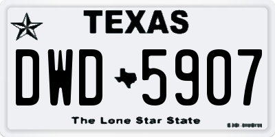 TX license plate DWD5907