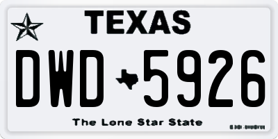 TX license plate DWD5926