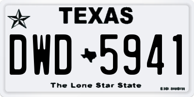 TX license plate DWD5941