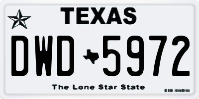 TX license plate DWD5972