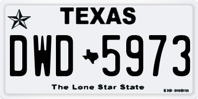 TX license plate DWD5973