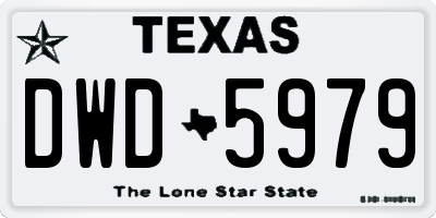 TX license plate DWD5979