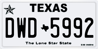 TX license plate DWD5992