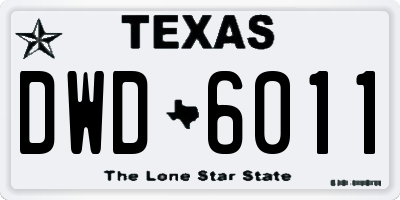 TX license plate DWD6011