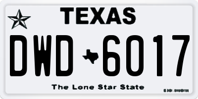 TX license plate DWD6017