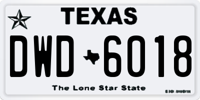 TX license plate DWD6018