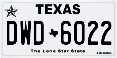 TX license plate DWD6022