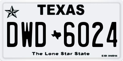 TX license plate DWD6024