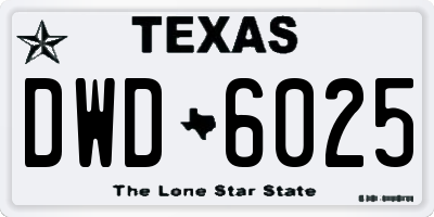 TX license plate DWD6025