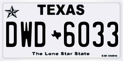 TX license plate DWD6033