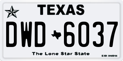 TX license plate DWD6037