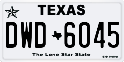 TX license plate DWD6045