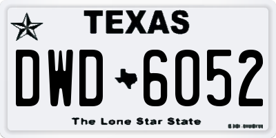 TX license plate DWD6052