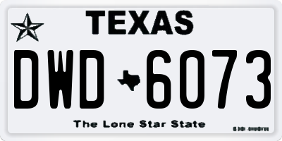 TX license plate DWD6073