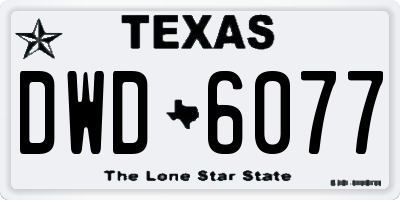 TX license plate DWD6077