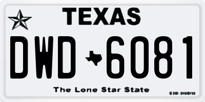 TX license plate DWD6081
