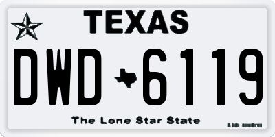 TX license plate DWD6119