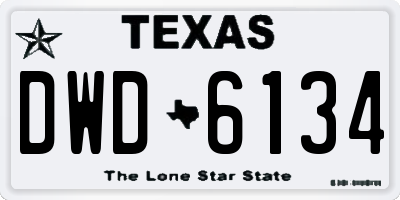 TX license plate DWD6134