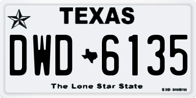 TX license plate DWD6135