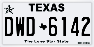 TX license plate DWD6142
