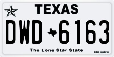 TX license plate DWD6163