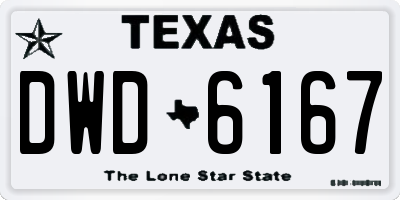 TX license plate DWD6167
