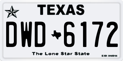 TX license plate DWD6172