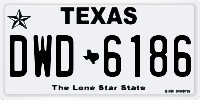 TX license plate DWD6186