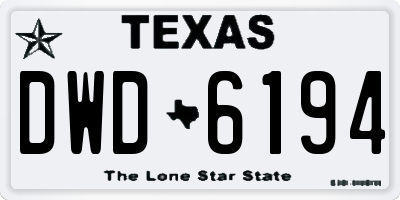 TX license plate DWD6194