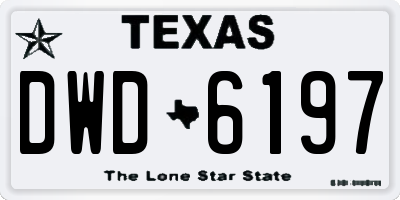 TX license plate DWD6197