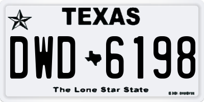 TX license plate DWD6198