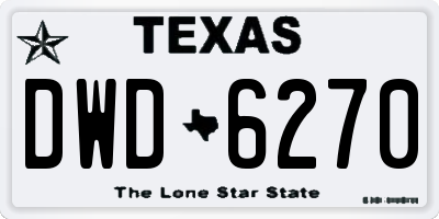 TX license plate DWD6270