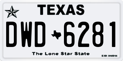 TX license plate DWD6281