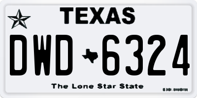 TX license plate DWD6324