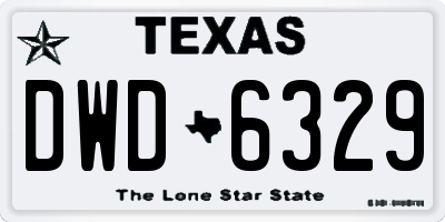 TX license plate DWD6329