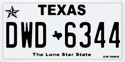 TX license plate DWD6344