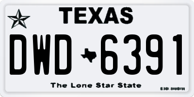 TX license plate DWD6391