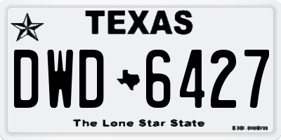 TX license plate DWD6427