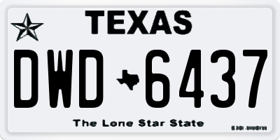 TX license plate DWD6437